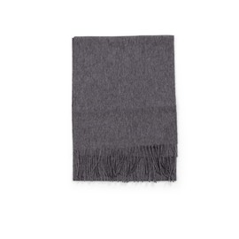 Plain 100% Cashmere Pashmina Shawl with Fringes for men and women (30 cm x 164 cm) - Einheitsgröße charcoal