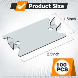 Nail Plates for Wood Studs 1.5 x 2.5 Inch Nail Stud Guards with Sharp Pointed Prongs Electrical Wire Stud Plate Protector Nail Stopper for Plumbing and Wiring Protection - 100Pack