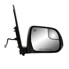 Passenger Side Mirror for Toyota Sienna, Textured Black, w/spot Mirror, Foldaway, w/o Memory, w/o Blind spot Detection System, Heated Power