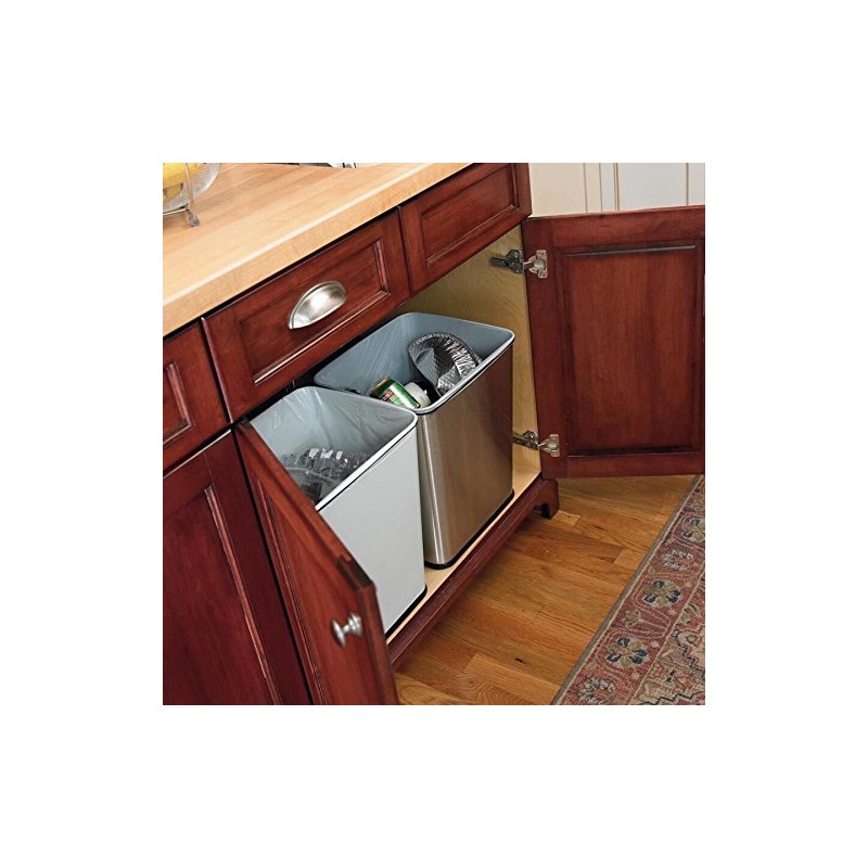 Polder 7 Gallon, Undersink, No Skid Rubber Base, Brushed Stainless