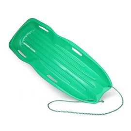 Slippery Racer Downhill Xtreme Flexible Adults and Kids Plastic Toboggan Snow Sled for up to 2 Riders with Pull Rope and Handles (Green, 1 Pack)