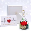 DHOEM Angel Figurines Preserved Rose Birthday Gifts for Women,Forever Flowers