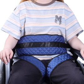 Non-Slip Anti-Fall Wheelchair Seatbelt, Wheelchair Harness Belt System for Disable Elderly or Patient, Bound Prevent Patient Forward Sliding, Adjustable Safety Waist Lap Strap with Leg Fixing Belt