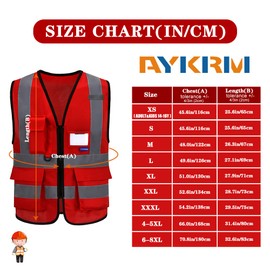 Red work vest mesh