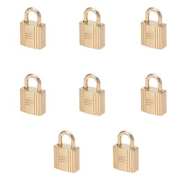 heyous 8PCS 33x21x11mm Yellow Mini Key Stripe Metal Zipper Bag Case Hardware Decorative Padlocks Keychain Accessories for Travel Lock Jewellery Box Lock Briefcase Lock Cupboard Lock