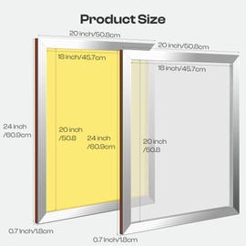 Caydo 4 Pieces Large Dry Sift Screen Set, 20 x 24 Inch Aluminum Screen Printing Frames with 110, 160, 230, 305 Mesh (2 White 2 Yellow) for Screen Printing