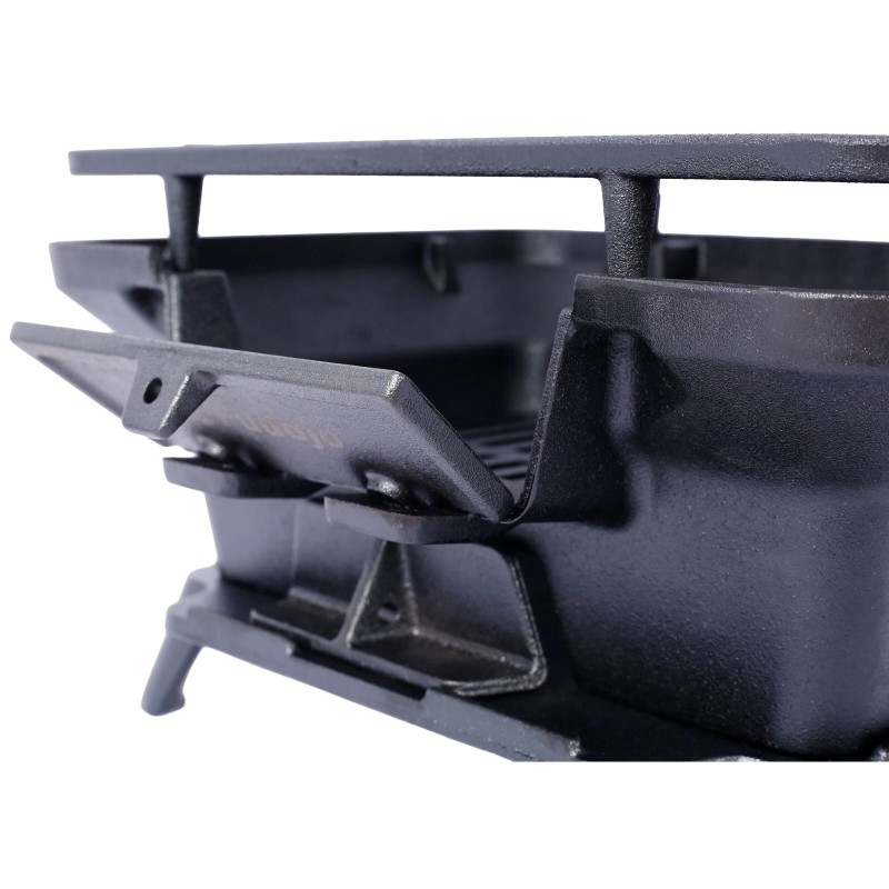 Oval Cast Iron Grill Outdoor, Portable Charcoal Grill& Tabletop Cast