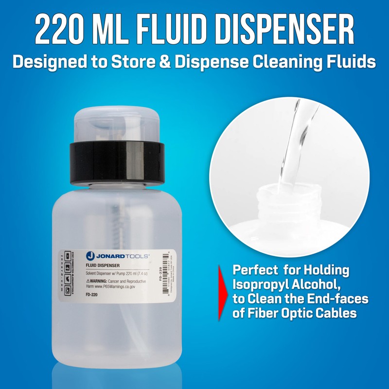 Jonard Tools FD-220 Fluid Dispenser for Isopropyl Alcohol and Other