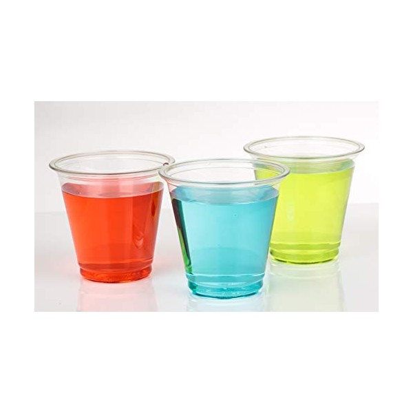 Golden Apple, 5oz clear plastic cups. Disposable Mini Cups Plastic Cups, Plastic Shot Glasses, Jello Shot Party Tumblers – 50 ct. BPA Free.