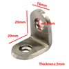 (30 Pieces) 20x20x3mm Angle Connector Corner Brackets (Thickness 3mm) Stainless