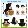 DolliBu Black Bear Stuffed Animal with Football Plush - Soft