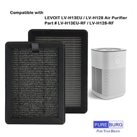 PUREBURG 4-Pack Replacement 3-in1 HEPA Filters Compatible with LEVOIT LV-H13EU / LV-H128 Air Purifier, Part # LV-H13EU-RF/LV-H128-RF