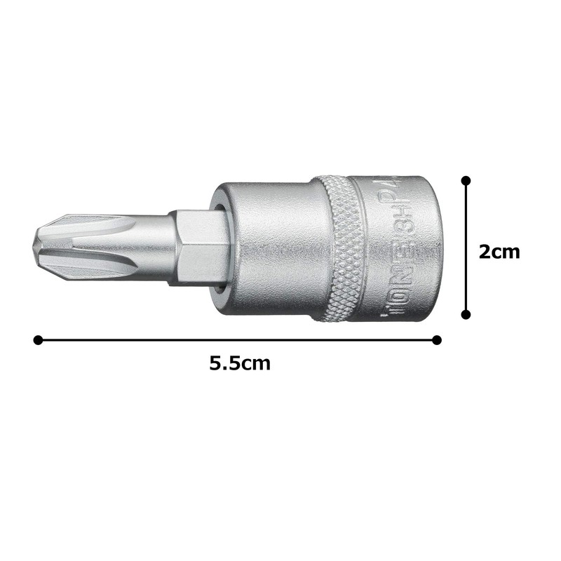 TONE Driver Bit Socket 3H-P4 Drive Angle 3/8" (+) No.