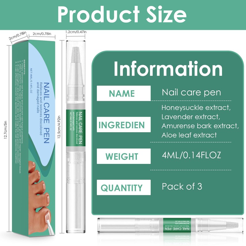 3 Stück Nail Care Pen,Nagelpflege feuchtigkeitsspendend,Nagelpflegestift,für Finger und Zehennägel