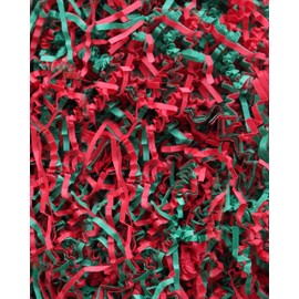 MagicWater Supply - 4 oz - Green & Red - Soft & Thin Crinkle Cut Paper Shred Filler great for Gift Wrapping, Basket Filling, Birthdays, Weddings, Christmas, Valentines Day, and other occasions