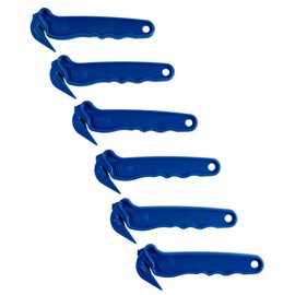 IDL Packaging CN-158 Recessed-Blade Cutter for Stretch Wrap, Plastic & Cord Strapping, Tape, Box (Pack of 6) - Plastic Tool with Sharp Blade - Disposable Film Cutter with Ergonomic Handle