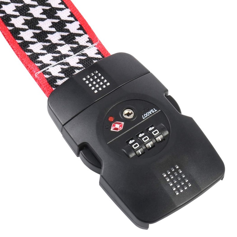 HIMREYLD TSA Luggage Strap with 3-Digital Lock Adjustable for Travel