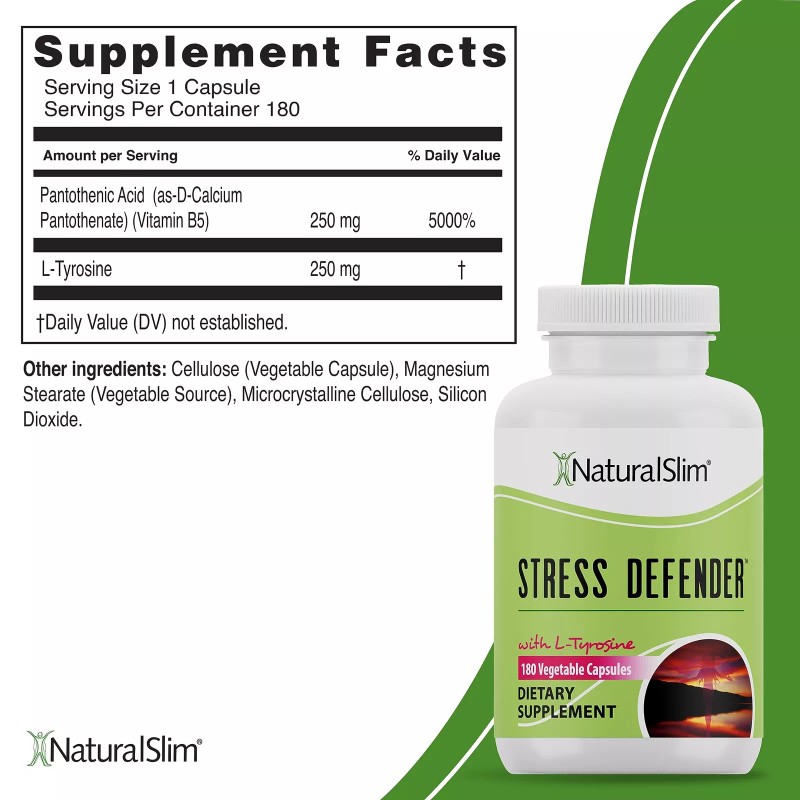 NaturalSlim Stress Defender Stress Relief Supplement Anti-Stress Capsules