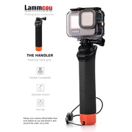 Lammcou Floating Handle, Floating Handler Camera Grip & Safety Rope & Adjustable Bracelet Compatible with GoPro Hero 10 9 8 7 6 5 Max Osmoaction Yi & Other Sports Camera Water Sports Accessories