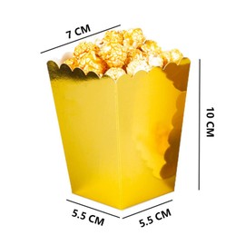 Ainmto 24PCS Gold Popcorn Boxes Mini Paper Popcorn Containers for Movie Night party