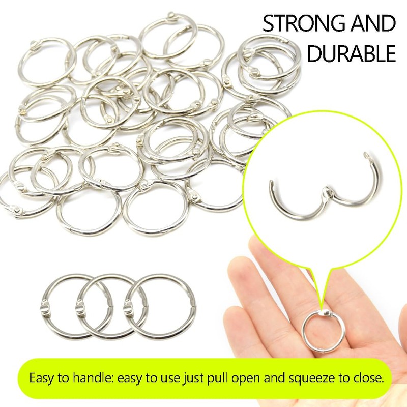 Yosawo 20 Pack Book Binder Rings Metal Loose Leaf Binder
