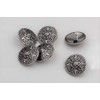 Silver buttons made of blackened metal, beautiful pattern, made in