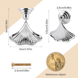 Brosay Gold Knobs Fashion Ginkgo Leaf Drawer Knobs Art Deco Furniture Dresser Knob Pendant Drop Pull for Kitchen Bathroom Cabinet Door Pulls Single Hole 4 Pcs (Silver)