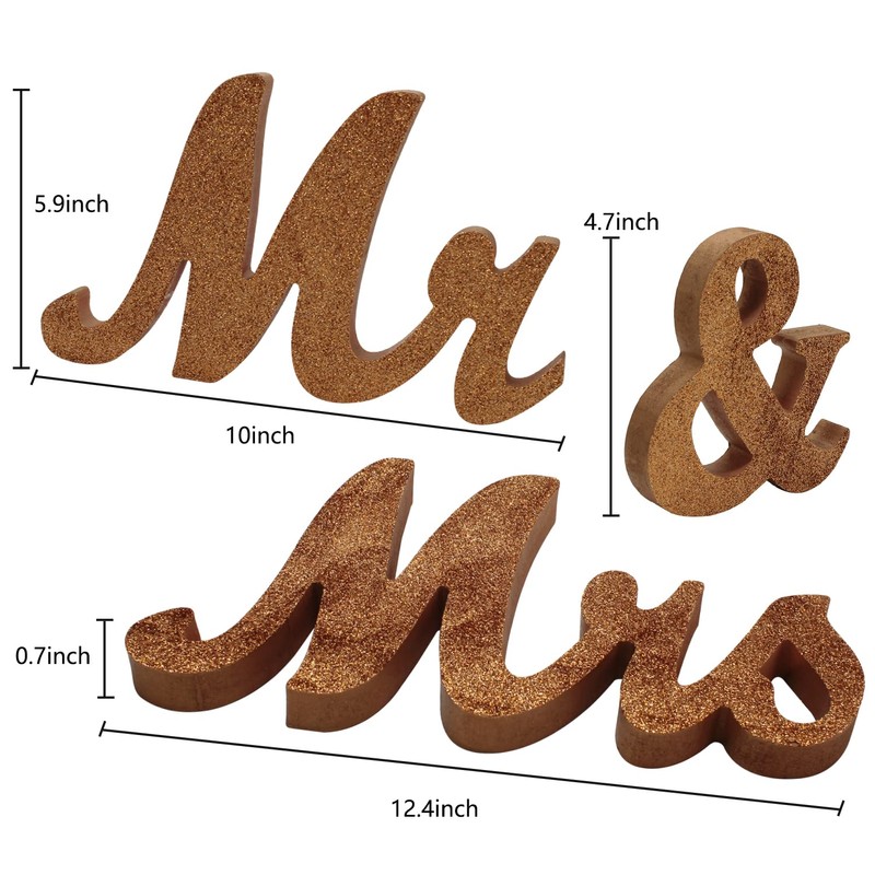 YEHLIABO Wooden Mr and Mrs Letter, Classical Mr. & Mrs