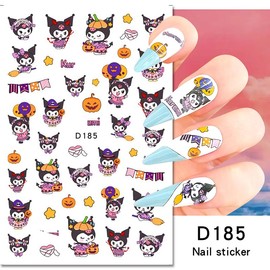 6 Sheets Cute Nail Stickers Decals Cartoon Nail Art Stickers 3D Self Adhesive Nail Design Stickers Black Purple Animal Nail Decals for Women Girls and Girls DIY Manicure Tips Cartoon Nail Decoration