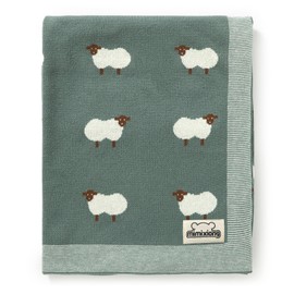 mimixiong Baby Blanket for Newborn - 100% Cotton Knit Double Layer Soft Baby Blankets Baby Gift - Baby Essentials for Newborn, 80x100cm (Dark Green)