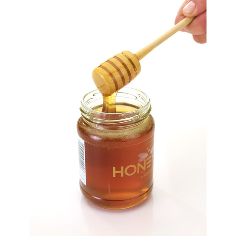 KitchenCraft Honey Dipper, Smooth Wood, 16 cm