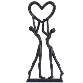 XMGZQ 6th Iron, Wedding for Couple,Handcrafted Iron Sculpture of One Hearts,Iron Wedding for Her or Wife,Couple Sculpture Home Decor,Iron Heart Statue