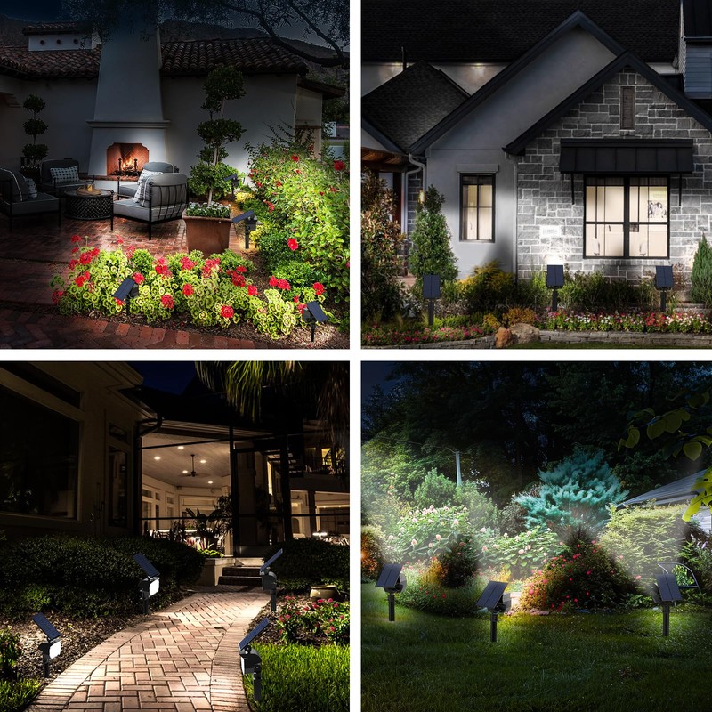 Flaow Solar Spot Lights Outdoor Waterproof IP67, 6 Pack -