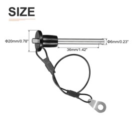 DTGN 6mm x 36mm (DxL) Quick Release Pin Components for Quick Connection, 304 Stainless Steel Grips with Wire, Push Button Ball Lock Pin, Silver Tone