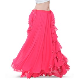 ROYAL SMEELA Belly Dance Skirt Women's Good Quality Belly Dance Costume Women's Training Dance Dress Belly Dance Skirt Chiffon Flamenco Skirt Long