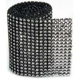 Bling On A Roll 3mm X 1yd-18 Row, Black/Silver