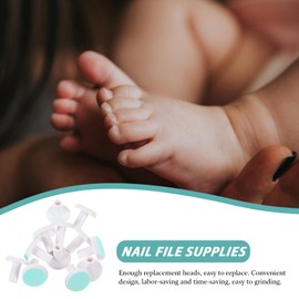 12pcs Nail File Electrical Tools Nail Trimmer Replacement Pads Nail Clipper Pads Nail Trimming Tools Infant Nail Grind Head Plastic Newborn Sharpen The