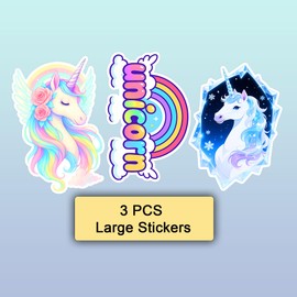 BETANAS 100 PCS Unicorn Stickers Pack – Cute Rainbow Magical Animals Vinyl Waterproof Decals for Laptop, Water Bottle, Scrapbook, Car, Hard Hat – Fun Gift for Kids, Teens, Adults