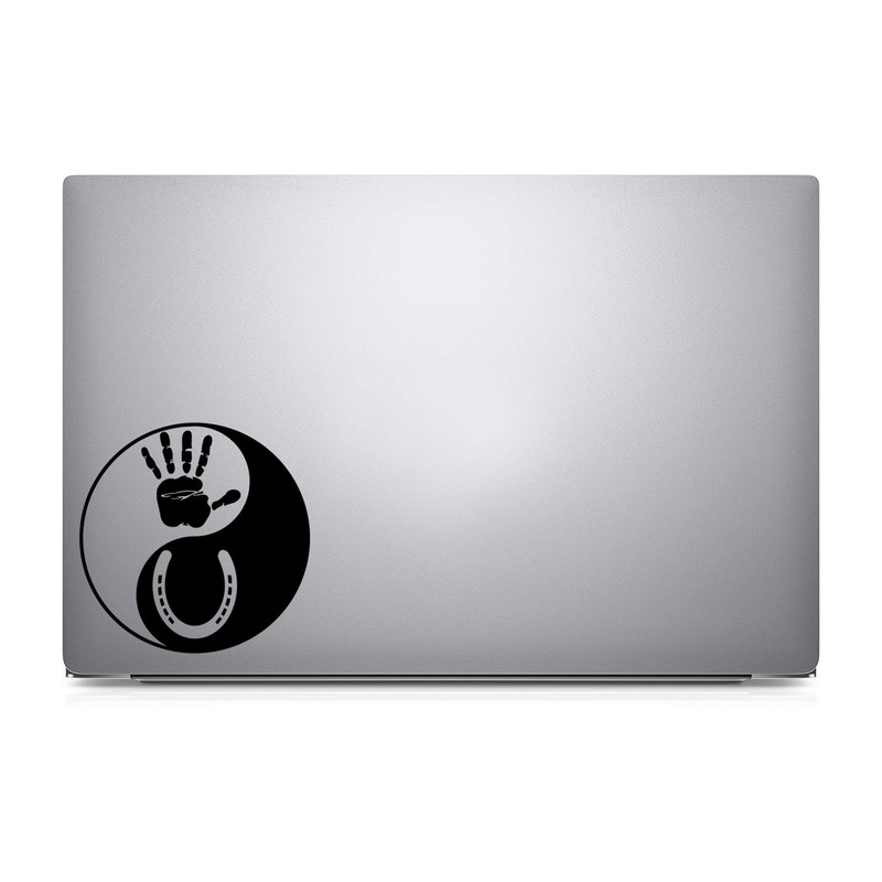 Yin Yang Horse Human Decal Notebook Car Laptop 5.5" (Black)