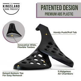 The Kingsland Shoe Project Fresh Flow Shoe Trees for Men & Women Black, Pack of 5, Large