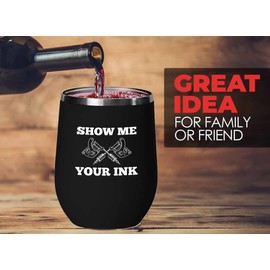 Tattoo Artist Black Wine Tumbler 12oz - Me Your Ink - Tattoo Shop Tats Tattooist Inked Tattoos Artisan Painter