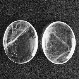 Artistone White Crystal Thumb Worry Stones for Anxiety Polished Oval Gemstone Chakra Rock Clear Quartz Healing Stone Reiki Women Gifts