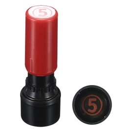 PATIKIL Number Stamps Self Inking, Numeral 5 7mm Number Stamp with Circle Teacher Stamp Initial Stamp Ink Stamp for Class Notebook Scrapbooking DIY Craft, Red Shell