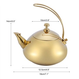 Fdit 1.5 L Stainless Steel Kettle Classic Teapot Reusable Packaging Socialme-EU (Gold)