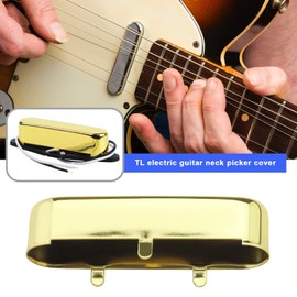 ECSiNG 2PCS Guitar Neck Pickup Cover Compatible with TL Tele Telecaster Style Electric Guitar Replacement Accessories Metal Gold