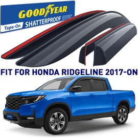 Goodyear Shatterproof Window Deflectors for Honda Ridgeline 2017-2025, Tape-on Rain Guards, Window Visors, Vent Deflector Visor, Car Accessories, 4 pcs. - GY008892