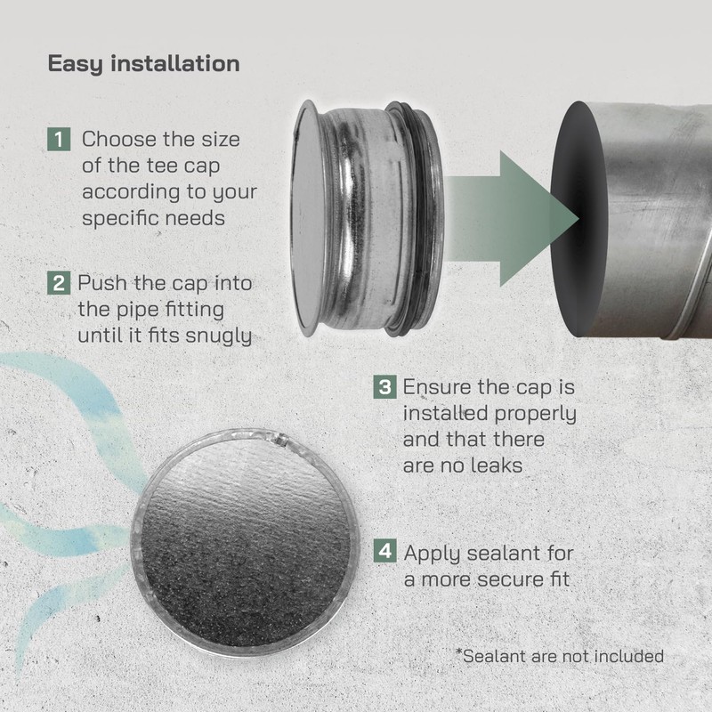 Vent Systems 4" Galvanized Steel Duct End Cap with Rubber
