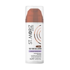 St Moriz Advanced Dark Colour Correcting Self Tan Face Lotion | With Hyaluronic Acid & Vitamin B5 | Purple Colour Correcting Undertones Neutralise Yellow Tones | Wear Alone & Under Makeup | 50ml