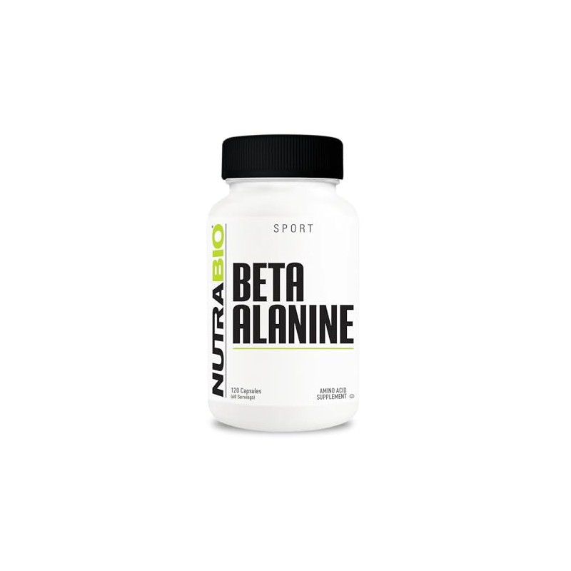 NutraBio Beta-Alanina 800 mg por Cápsula - 1600 mg por