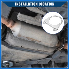 VekAuto Round U Bolt Muffler Exhaust Clamps for Car / 2.75" ID 70mm / 4 Pcs Auto Accessories